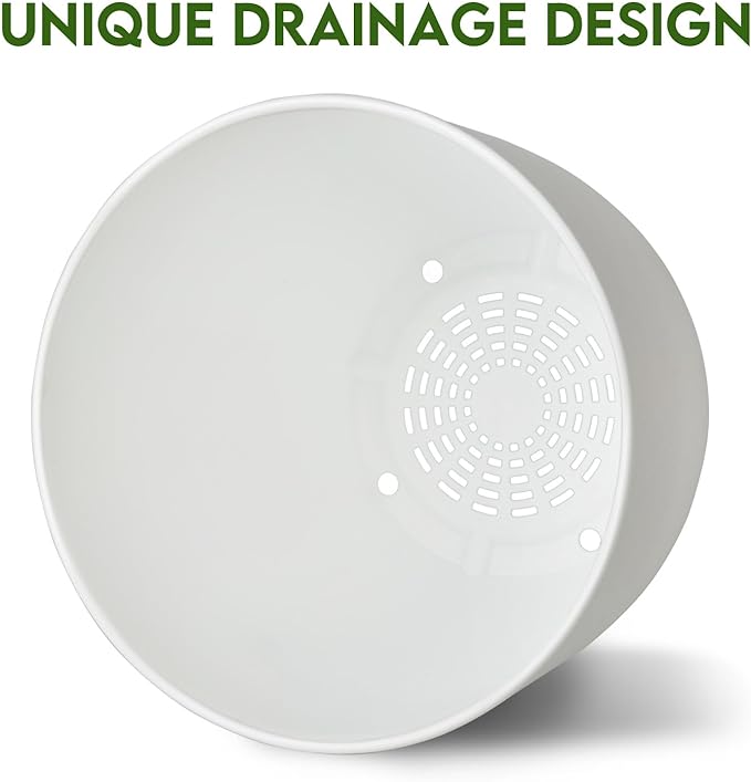 Plant Pots 8 Inch Set of 4, Flower Pots with Multi Mesh Drainage Holes, Planters for Indoor Outdoor Garden Plants and Flowers