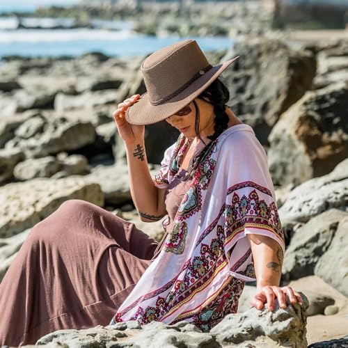 American Hat Makers Cabana Wide Brim Sun Hat | Handcrafted, Breathable, UPF 50 & Water-Resistant | Perfect for Outdoors