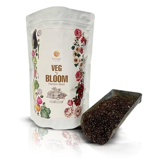 Veg N Bloom Natural Potting Mix Nutrient Rich Seed Starter Soil, Root Growth Coco Pith Neem Frass Garden Soil Vegetables Herbs Flowers Houseplants