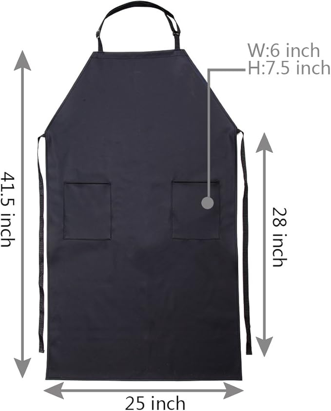VWELL Rubber Vinyl 41.5'' Waterproof Apron for Men Women, Dishwashing, Chemical Lab Work Apron Butcher Apron PVC Grooming Apron