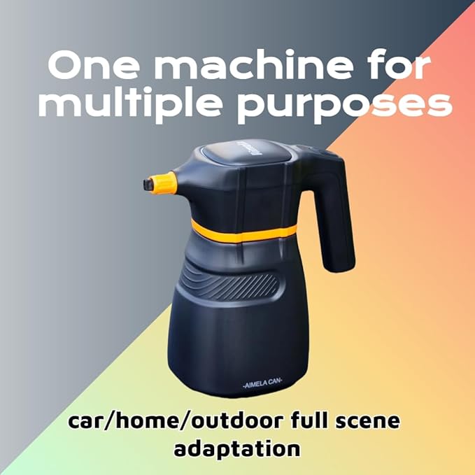 2L Electric Foam Sprayer Acid&Alka Resistant HDPE Sprayer Bottle USB Rechargeable Portable Pump Spray Multi-Function for Car Detailing, Garden Watering, Home Cleaning (Black)