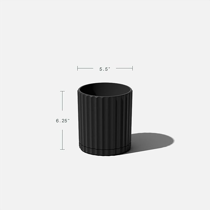 Veradek Demi Series Demi 6" Planter w/Tray, Black