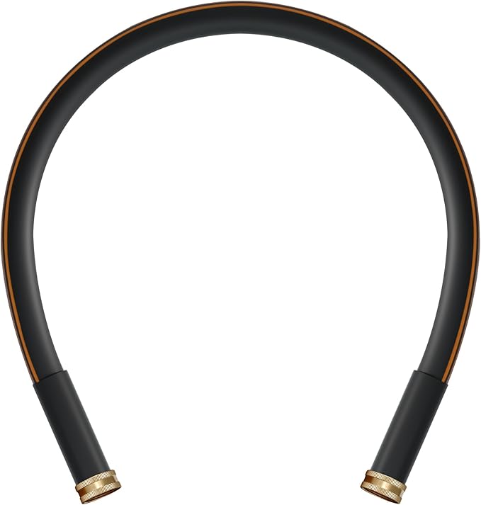 Atlantic Female to Female Heavy Duty Garden Hose 3 ft x 5/8 Inch Black Water Hose Short Connection Leader Hose (3 Feet)