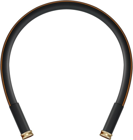 Atlantic Female to Female Heavy Duty Garden Hose 3 ft x 5/8 Inch Black Water Hose Short Connection Leader Hose (3 Feet)