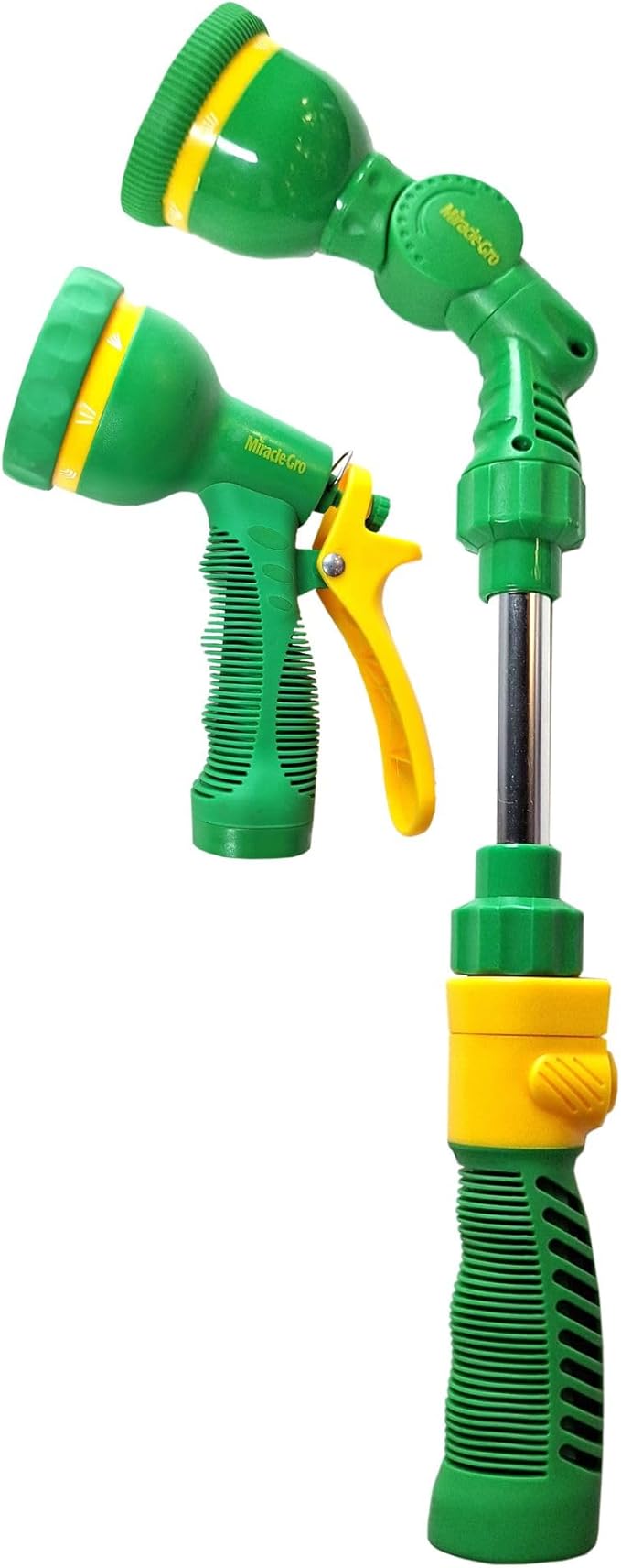 Miracle-Gro Watering Tool Kit – Includes 17 in. 6-Pattern Garden Hose Wand and 9-Pattern Heavy-Duty Spray Nozzle with Adjustable Spray Settings for Watering, Gardening, and Outdoor Use