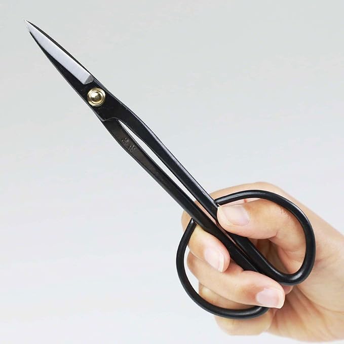 Hanafubuki Wazakura Twig Bonsai Scissors Made in Japan 7inch(180mm), Japanese Bonsai Garden Tools, Hasami Pruning Shears - Black