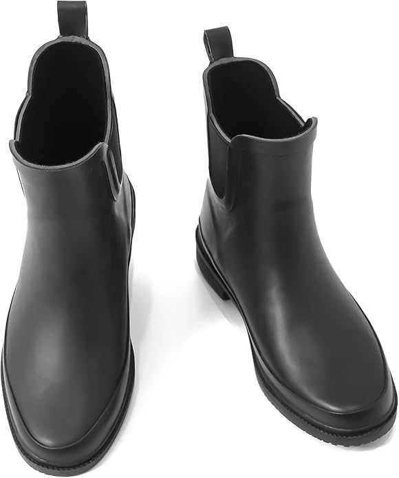 Women's Short Rain Boots Rubber Waterproof Comfortable Rainbooots Ankle Chelsea Boots Women Mud Garden Shoes for Outdoor Gardening,Farming