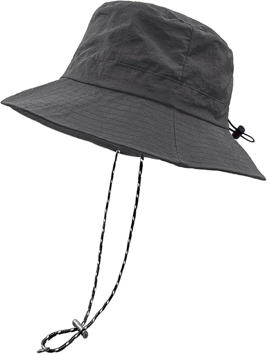 woogwin Waterproof Bucket Rain Hat with Chin Strap Quick Dry Packable Boonie Sun Hat Safari Hat UV Protection