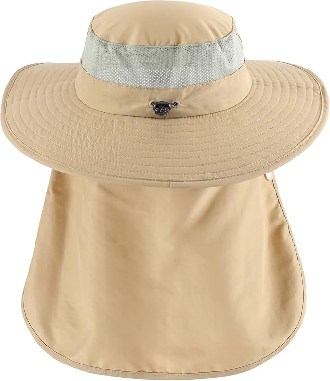 Home Prefer UPF 50+ Sun Hats for Men Women Wide Brim Fishing Hat with Neck Flap Summer Safari UV Protection Bucket Hat
