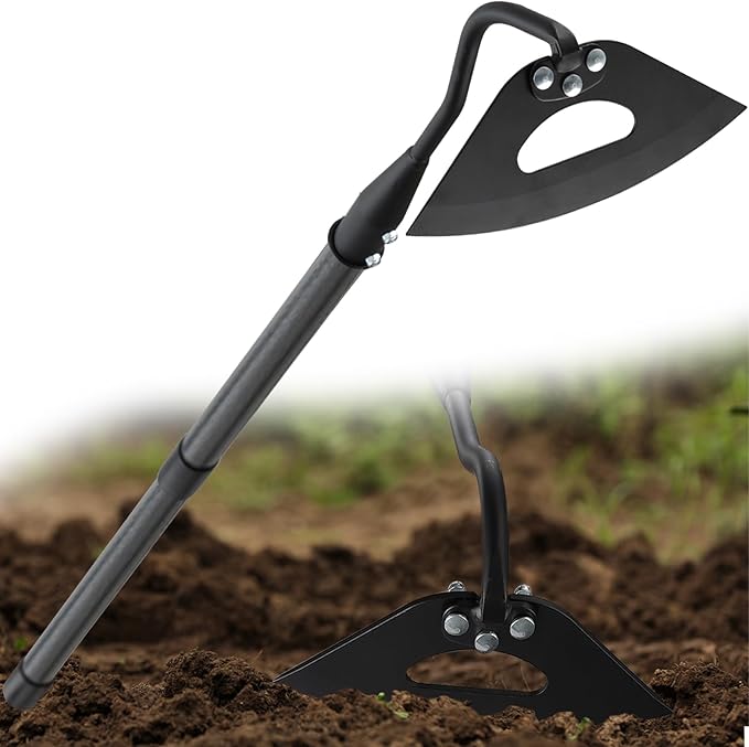 Hollow Garden Hoe - Heavy Duty Triangle Weed Hoes for Gardening,68" Adjustable Long Handle, Sharp Blade Hand Weeding Tool for Vegetable Gardens, Flower Beds, Lawn Edges & Tight Spaces