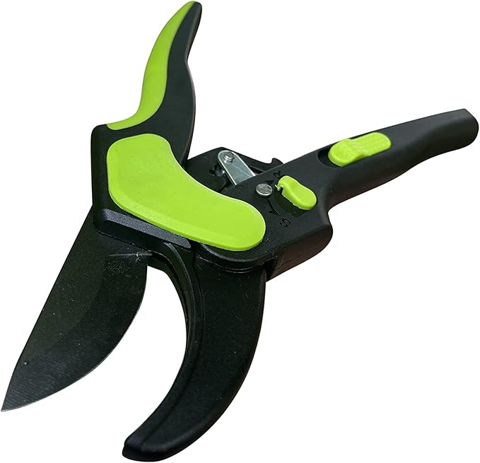 GARDEN GURU 2 in 1 Ratchet Pruning Shears Clippers – 4X Cutting Power – Ratcheting Garden Anvil Pruners Scissors - Ergonomic Grip - Makes Tough Cuts Easy - Great for Seniors & Arthritic Hands (2 Pack)