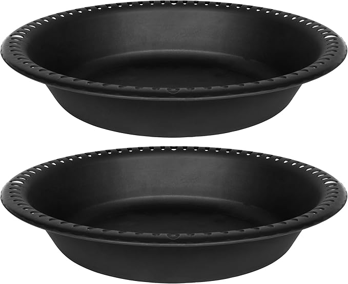 2 Pack of Extra Deep Plant Saucer Tray 10 inch, Heavy Duty Plastic Pot Plant Drip Trays Saucers for Indoors Outdoor, Black