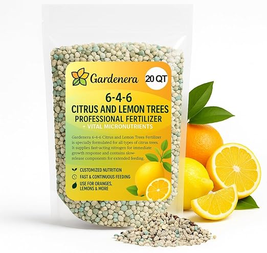 𝐁𝐄𝐒𝐓𝐒𝐄𝐋𝐋𝐄𝐑 Citrus Fertilizer + Vital Micronutrients - Perfect Balanced NPK for All Citrus - for Indoor and Outdoor Plants - Orange, Lime, Avocado and Lemon Tree Fertilizer - 20 QUARTS