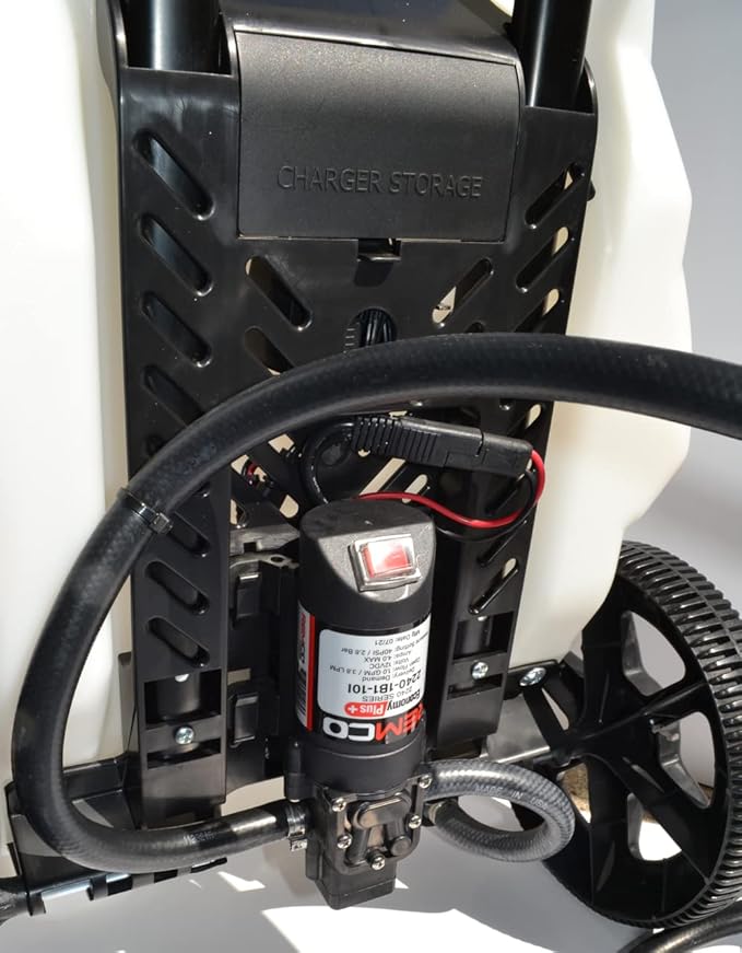 Workhorse Sprayers LG05SSG2 Rechargeable Spot Sprayer - White Portable Sprayer with Wheels, Vertical & Horizontal Stream Range, 5 Gallon Tank