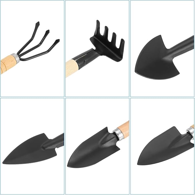 PATIKIL Mini Garden Plant Tool Set, 6 Pack Trowel Shovel Succulent Gardening Hand Tools for Seedlings Bonsai Herbs Planting