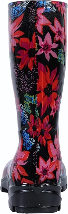 Asgard Women's Mid Calf Rain Boots Printed Waterproof Rubber Boots Short Garden Shose