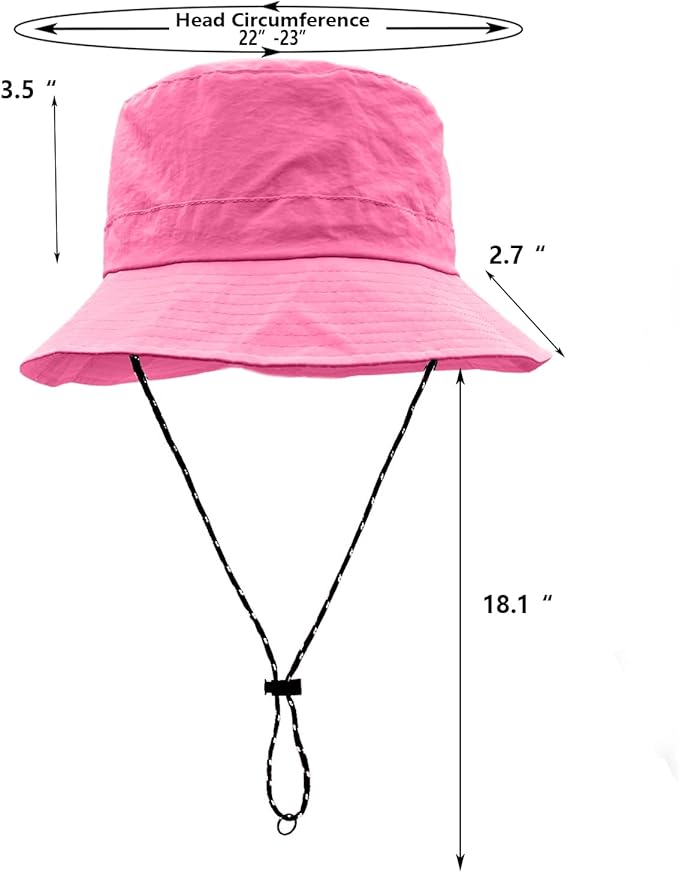 woogwin Waterproof Bucket Rain Hat with Chin Strap Quick Dry Packable Boonie Sun Hat Safari Hat UV Protection