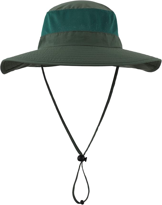 Home Prefer Outdoor UPF50+ Mesh Sun Hat Wide Brim Fishing Hat with Neck Flap Sun Hat for Men Women