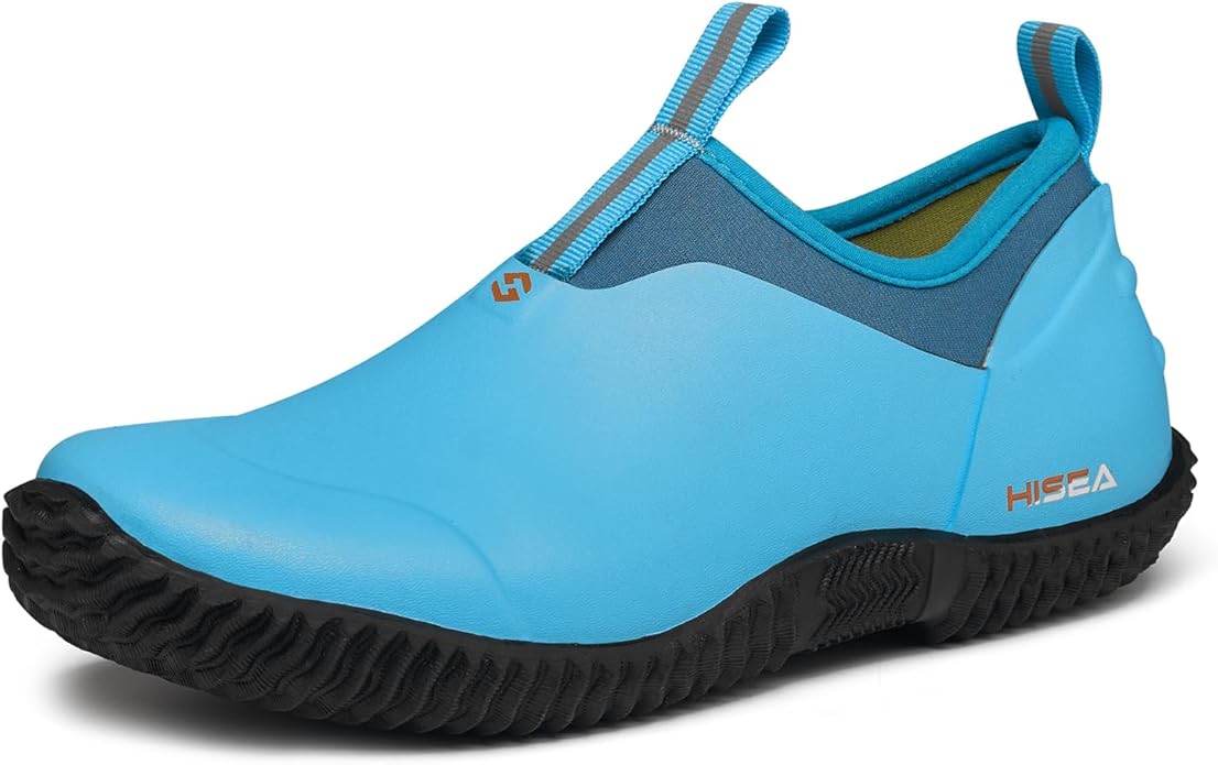 HISEA Waterproof Garden Shoes for Women Neoprene Slip-On Rubber Rain Footwear Short Ankle Booties