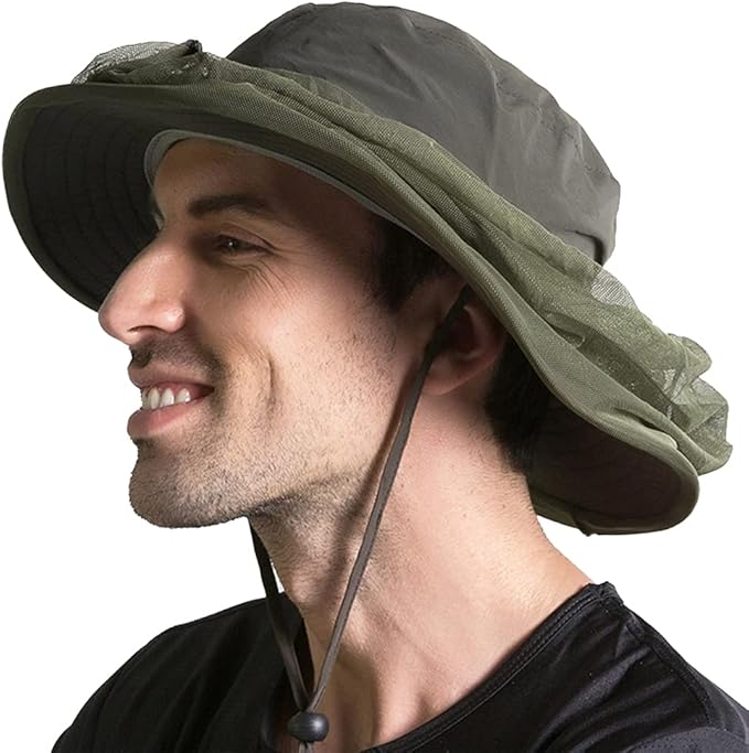 Peicees Head Net Hat for Men Women Adventure Fishing Hat Safari Hat for Hunting Camping Hiking