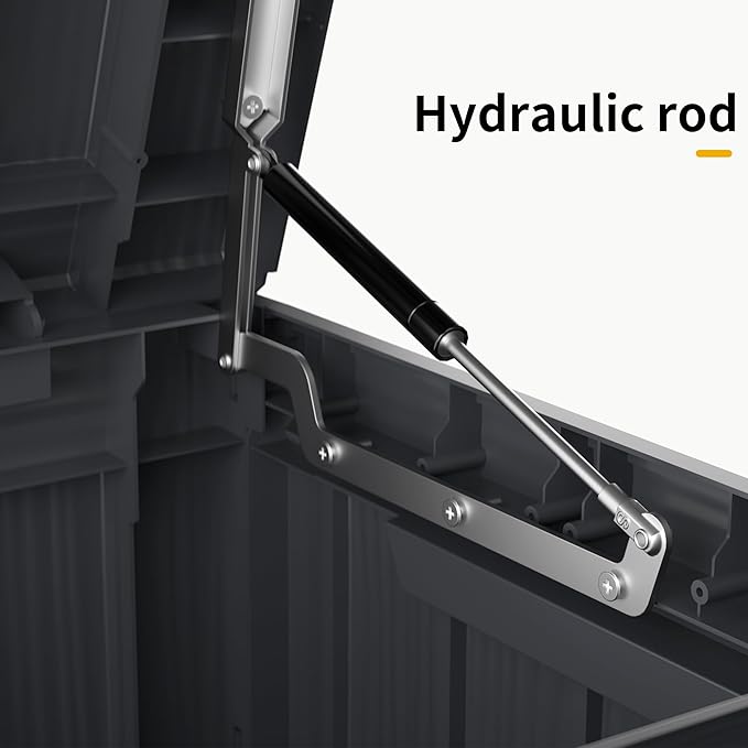 EasyUp 85 Gallon Deck Box Waterproof, Outdoor Storage Box Lockable for Patio Cushions, Garden Tools Accessories with Hydraulic Rod, UV-Resistant and Durable for Patio, Garden Use