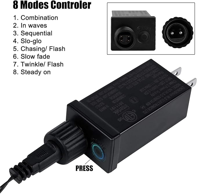 Minetom Halloween String Lights Outdoor, 39Feet 100 LED Waterproof Christmas Lights with 8 Lighting Modes for Halloween Garden Party Christmas Xmas Tree Lights Decor, Orange