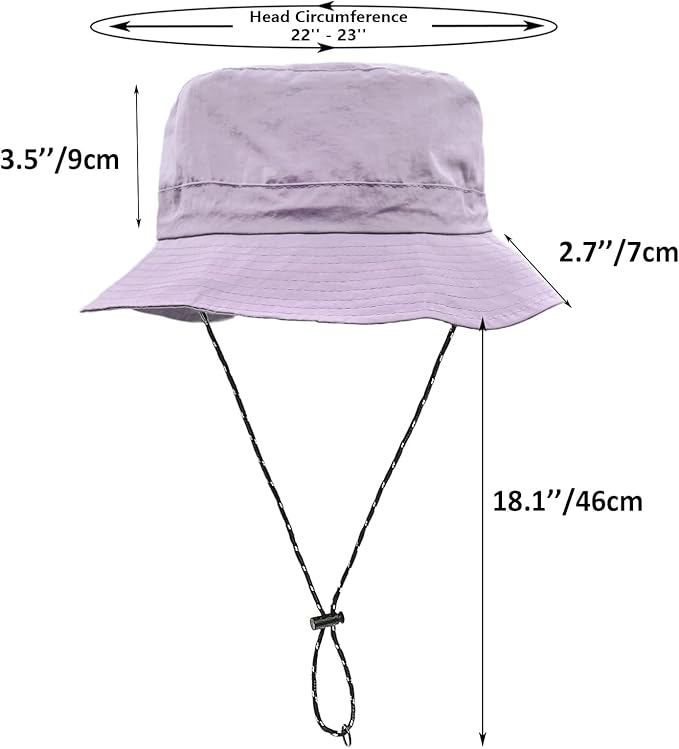 woogwin Waterproof Bucket Rain Hat with Chin Strap Quick Dry Packable Boonie Sun Hat Safari Hat UV Protection