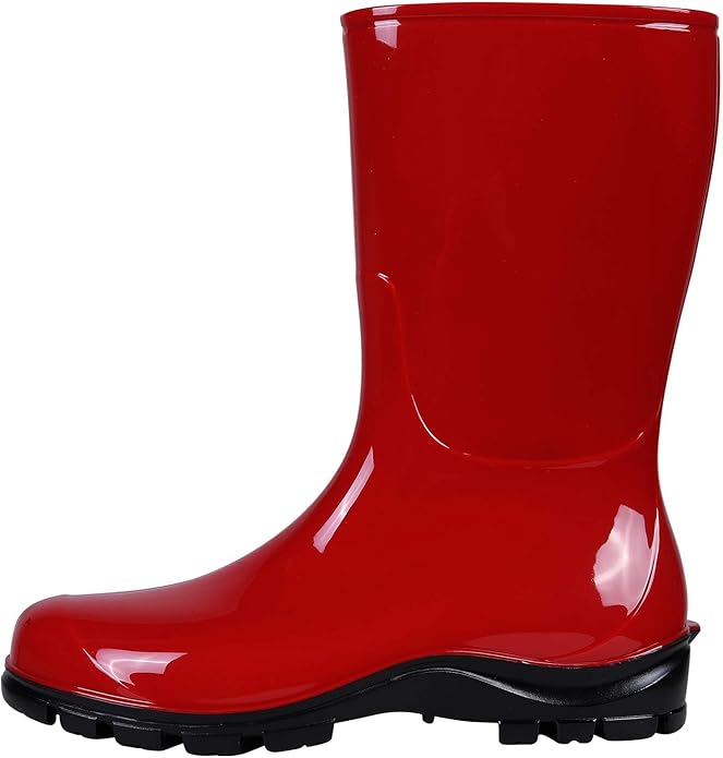 Asgard Women's Mid Calf Rain Boots Printed Waterproof Rubber Boots Short Garden Shose