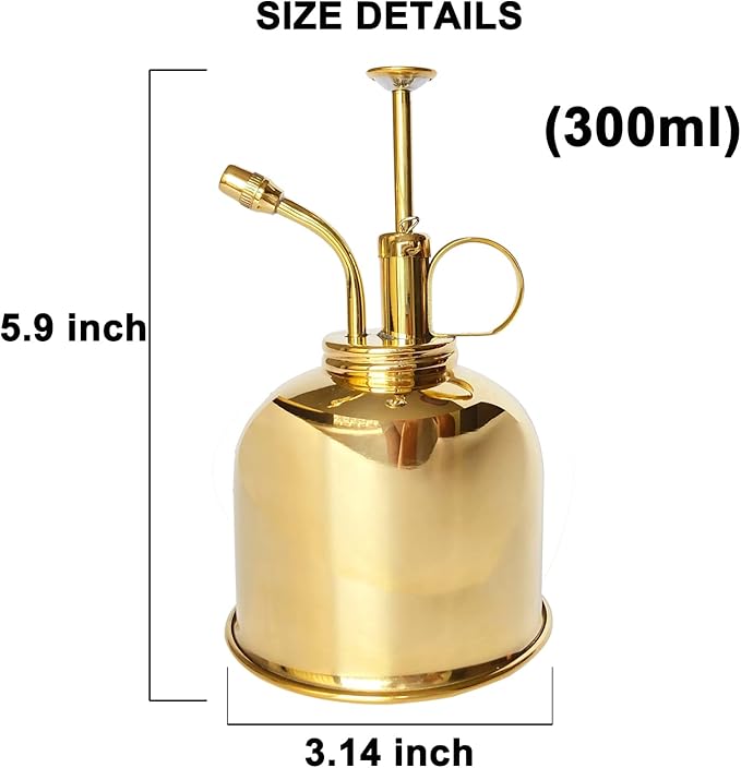 Brass Golden Spray Lianshi can Plant Spay Bottle Inner Flower Spray Mister 300ml/10.56 oz 1pcs/Lot