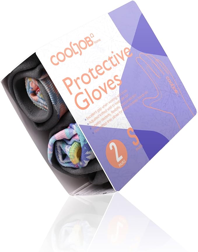 COOLJOB 2 Pairs Colorful Gardening Gloves for Women Ladies, Breathable Rubber Coated for Yard Garden, Outdoor Indoor Protective Work, Small Size, Varied Colors