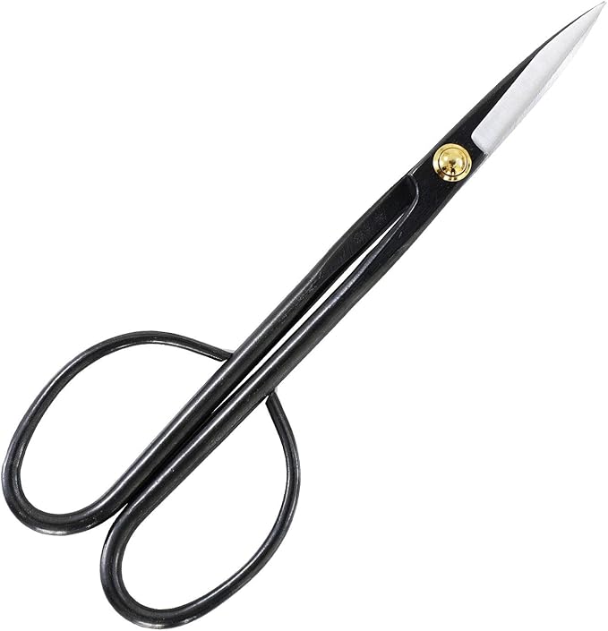 Wazakura Twig Bonsai Scissors Made in Japan 8-1/4inch(210mm), Japanese Bonsai Garden Tools, Hasami Pruning Shears - Long Handle Black