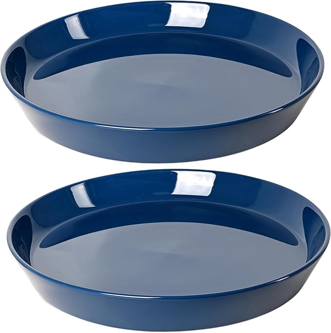 Plant Saucer Tray of 2 Pack 6 Inch, 7 inch (6.7 Inch) Plant Saucer Tray, Heavy Duty Glazed Ceramic Plant Saucers for Indoors & Outdoor, Flower Plant Water Trays for Pots Planter