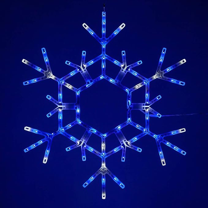 Kringle Traditions 36" Folding Blue and White Snowflake Decoration LED Lights, Large Decorations Outdoor Lights (36" Blue/Cool White Snowflake)