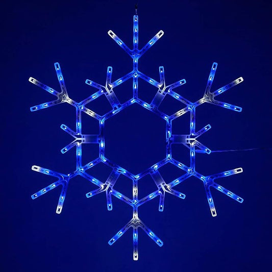 Kringle Traditions 36" Folding Blue and White Snowflake Decoration LED Lights, Large Decorations Outdoor Lights (36" Blue/Cool White Snowflake)