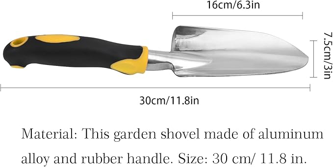 Thovorrnl Garden Shovel Hand Trowel Mini Shovel Aluminum Cast-Aluminum Heavy Duty Gardening Tool Yellow