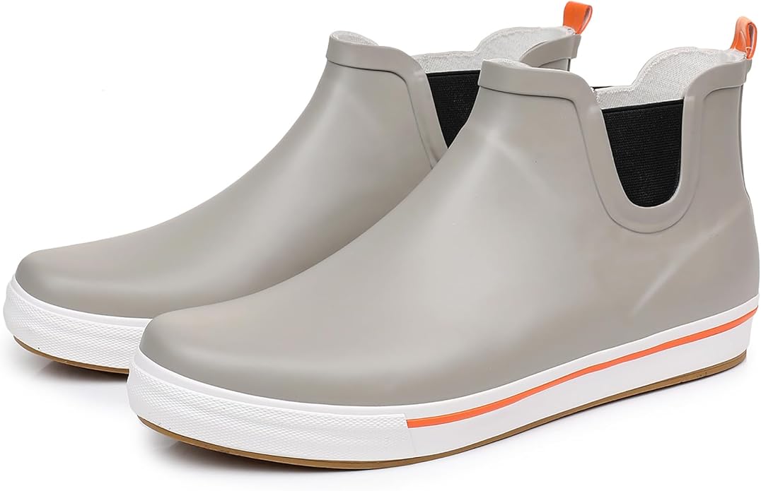 WTW Womens Rain Boots Deck Boots for Men - Lightweight Waterproof Rubber Fishing Rain Shoes with High Traction for Gardening Camping