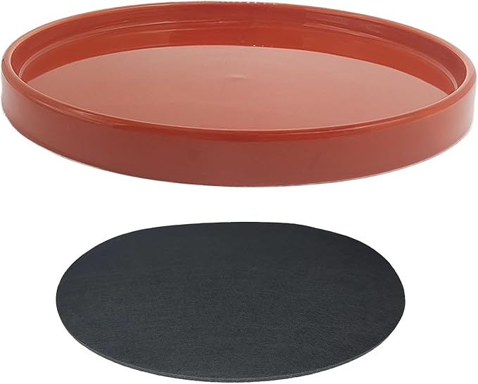 Ceramic Plant Saucer Pot Tray 10.7 Inch, Planter Saucers 6 7 8 9 10 11 12 15 Inch, Durable Sturdy Flower Drainage drip Water Tray for Glazed Pots Base (10.7Inch- Red Terracotta)