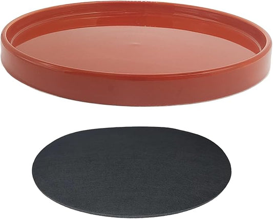 Ceramic Plant Saucer Pot Tray 10.7 Inch, Planter Saucers 6 7 8 9 10 11 12 15 Inch, Durable Sturdy Flower Drainage drip Water Tray for Glazed Pots Base (10.7Inch- Red Terracotta)