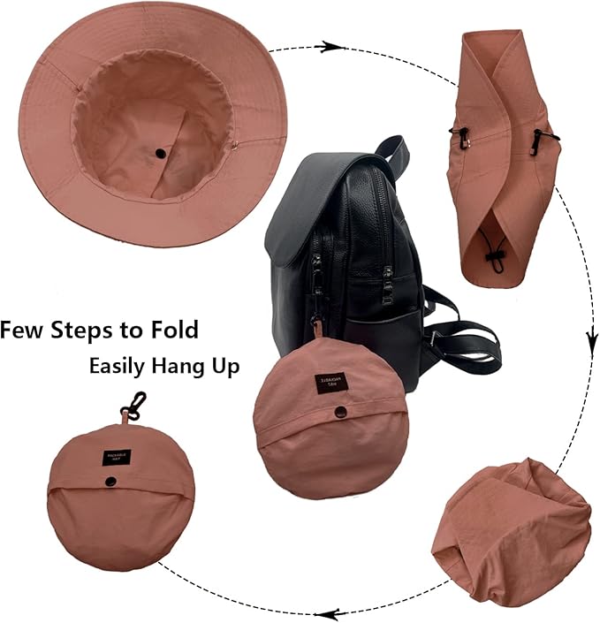 woogwin Waterproof Bucket Rain Hat with Chin Strap Quick Dry Packable Boonie Sun Hat Safari Hat UV Protection