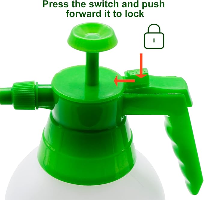 68oz Garden Pump Sprayer, 2L Hand Pressure Sprayer Bottle, 0.5 Gal Lawn Adjustable Sprayer for Plant Mister Spraying Weeds Home Cleaning Watering (Green)