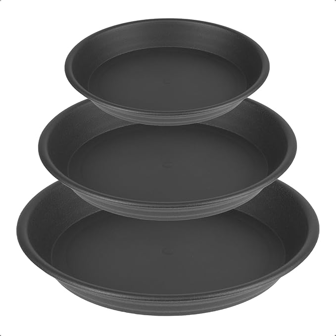 6 Pcs Plastic Plant Saucer 6 8 10 inch Assorted Sizes, Thick Multi Size Pack Plant Tray for Pots Indoors Potted Plant Water Catcher Tray Flower Planter Base Drainage Drip Dish Plate Outdoor