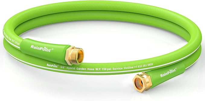 RAINPOINT Short Leader Garden Hose 5ft - Lightweight Water Hose with Swivel Handle - Flexible, Heavy Duty, Hybrid Rubber, with Male to Female Fittings