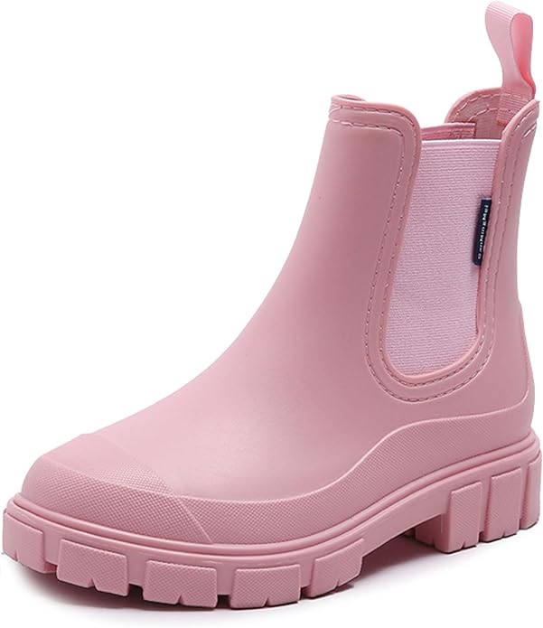 Drecage Womens Rain Boots Waterproof Rubber Garden Shoes Short Ankle Chelsea Boots Slip-Resistant