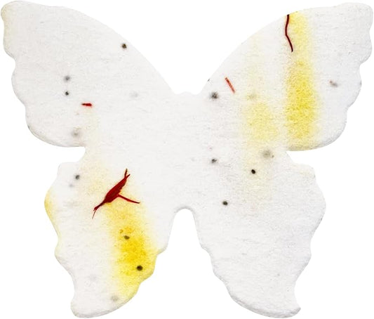 Butterfly Seed Paper – 50pcs Large Yellow Plantable Wildflower, Writable & Plantable Gift for Moms, Plant Lover, & Teachers, Ideal for Weddings, Baby Shower, Memorial, & Celebrations