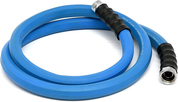 AG-LITE BSAL3406 3/4" x 06' Hot/Cold Water Rubber Garden Hose, 100% Rubber, Ultra-Light, Super Strong, 500 PSI, 50F to 190F Degrees, High Strength Polyester Braided