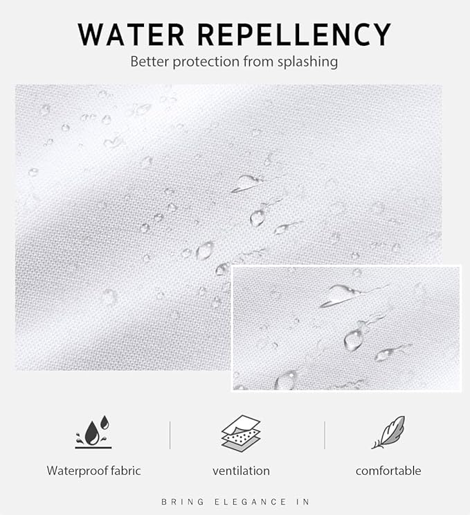 4 Packs Chef Apron, Waterproof Apron, Adjustable Aprons with 2 Pockets for Men Women, Professional Aprons for Kitchen Cooking Gardening Painting Baking Restaurant (White)