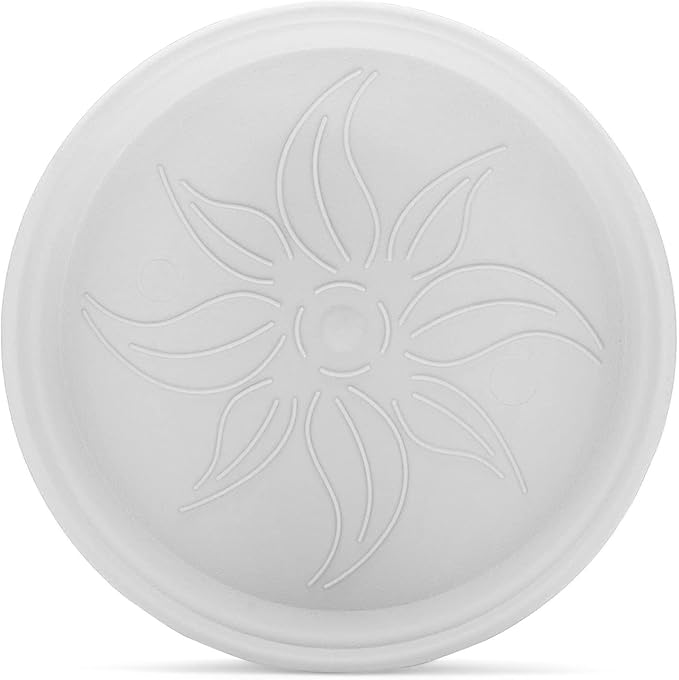 Mintra Home Garden Pots 4pk - Flowers, Herbs, Plants, Indoor, Outdoor, Colorful, Wholesale, Bulk (White, 15cm Diameter (5.9in))