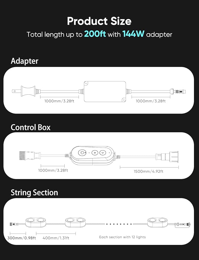 APPECK Permanent Outdoor Lights Pro 100ft, 72W RGBCW Eaves Lights with 72 LED Lights, 80lm, Cuttable, 111 Scene Modes, IP67 Waterproof Lighting for Halloween Decoration, Work with Alexa, White