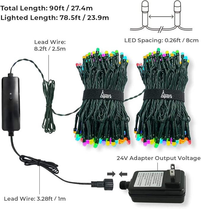 LED Christmas Lights, 300 LED 78.5ft App-Controlled Smart Indoor String Lights with Green Wire, 5 Music Modes for Party Holiday Wedding Decoration