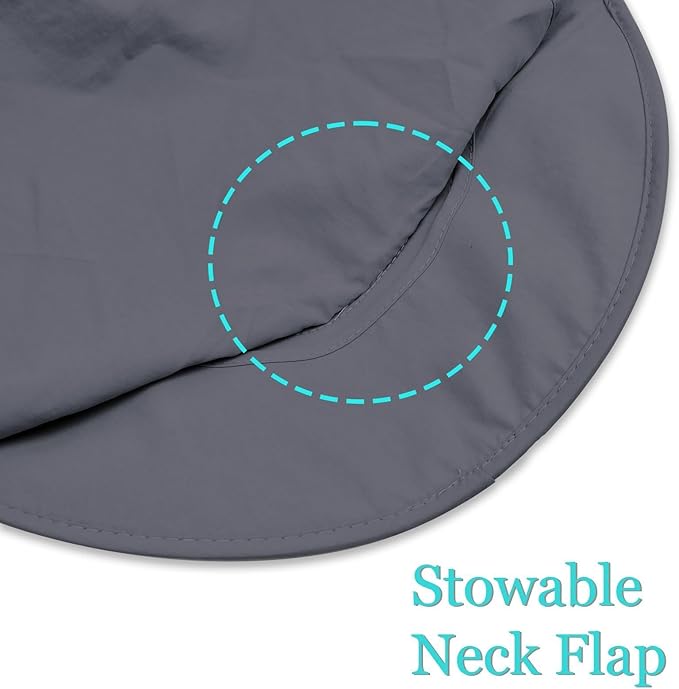 ZOORON Sun Hats for Men Women Fishing Hat with Neck Flap,UPF 50+ Sun Hat Waterproof Wide Brim Bucket Hats for Safari Hiking